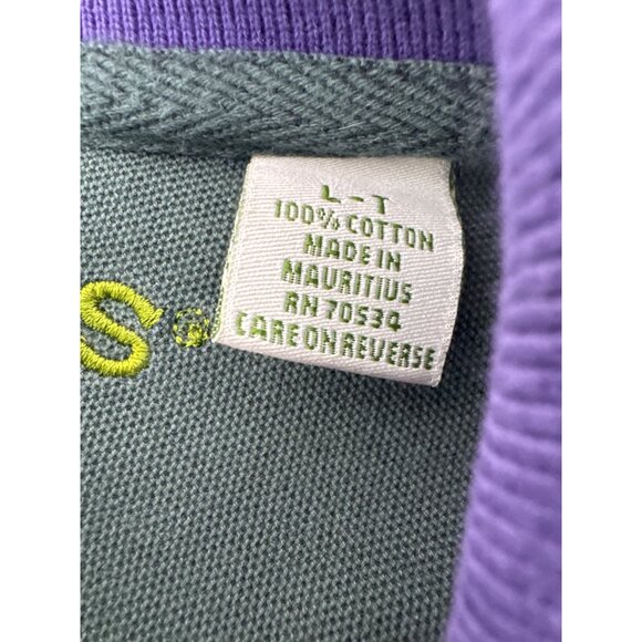 Orvis Long‎ Sleeve Polo Shirt Size Large Tall Purple Collar - Picture 5 of 5